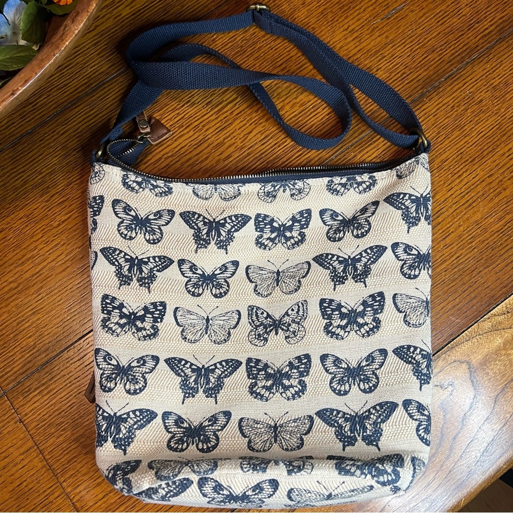 Butterfly tapestry crossbody bag